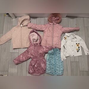 Set of Children's Jackets in Pink, Blue, and White